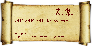 Kárándi Nikolett névjegykártya